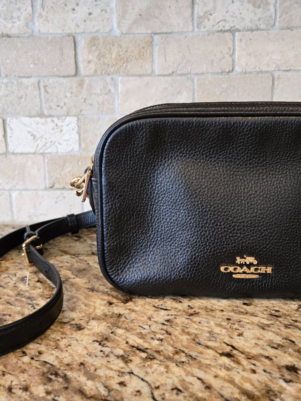 COACH Jess Crossbody Leather Bag, Black - EUC